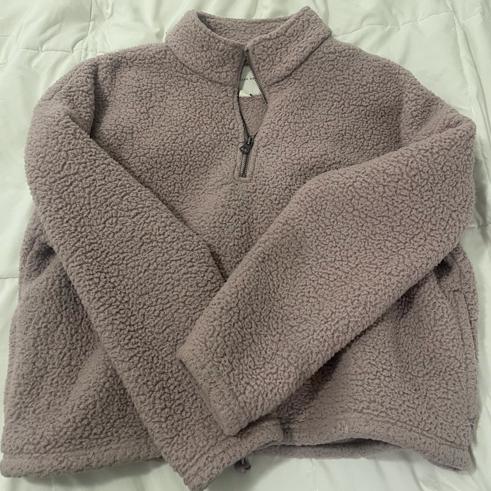 Sherpa cropped sweatshirt